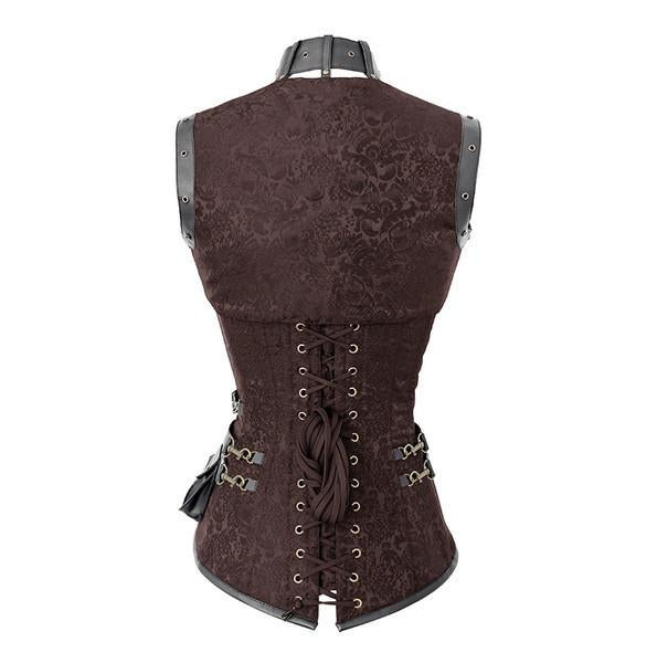 Alianna Steampunk Corset- Dark Brown Corset Dress- Woman in Corsets Corsets Queen EU Alianna Steampunk Corset- Dark Brown Corset Dress- Woman in Corsets Corsets Queen EU