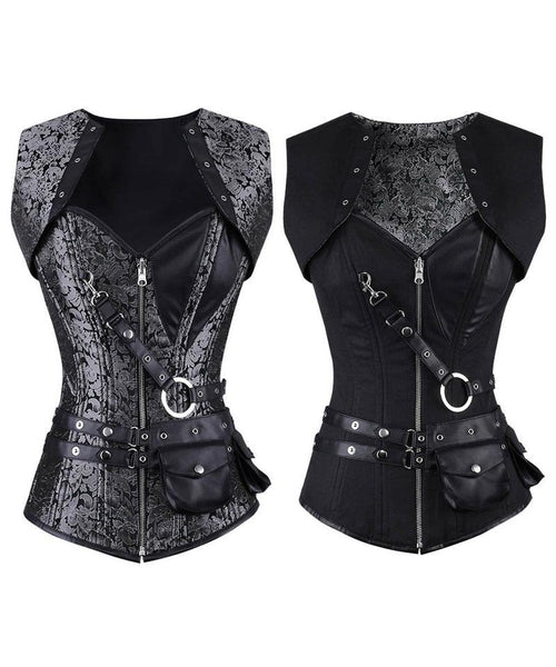 Blendaa Gothic Overbust Reversible Corset - Corsets Queen US-CA