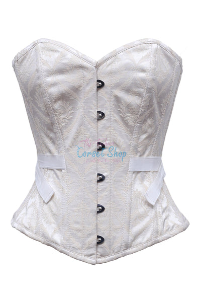 Kinel Cream Brocade Fan Lacing Corset
