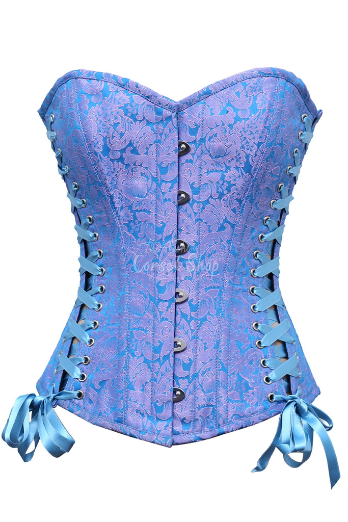 Turner Turquoise Brocade Steampunk Overbust Corset