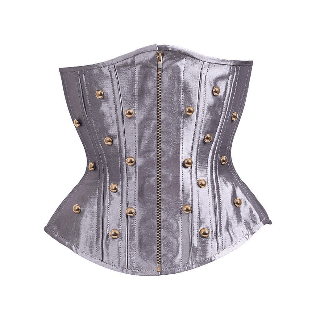 Bendrik Silver Satin Waist Training Underbust Corset Corsets Queen EU
