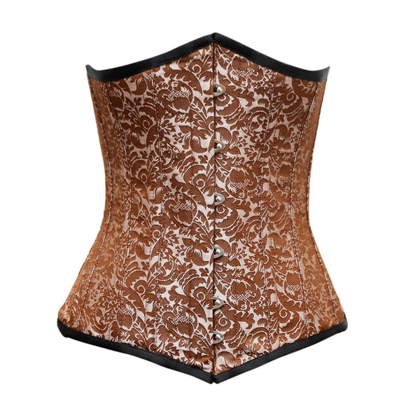 Numez Brown Silver Brocade Underbust Corset