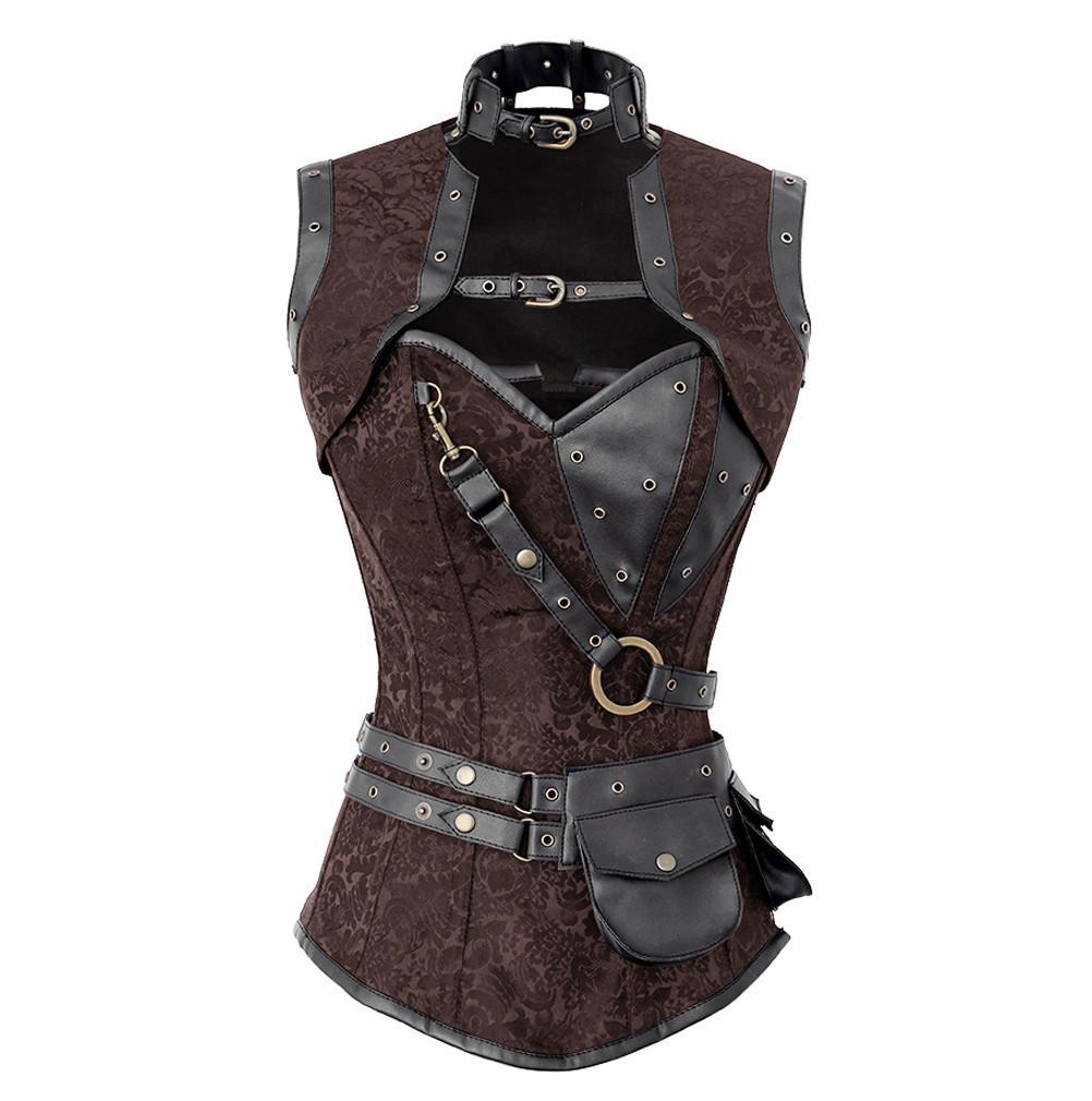brown steampunk dress Steampunk Medieval Corset Dress Steampunk Outfit