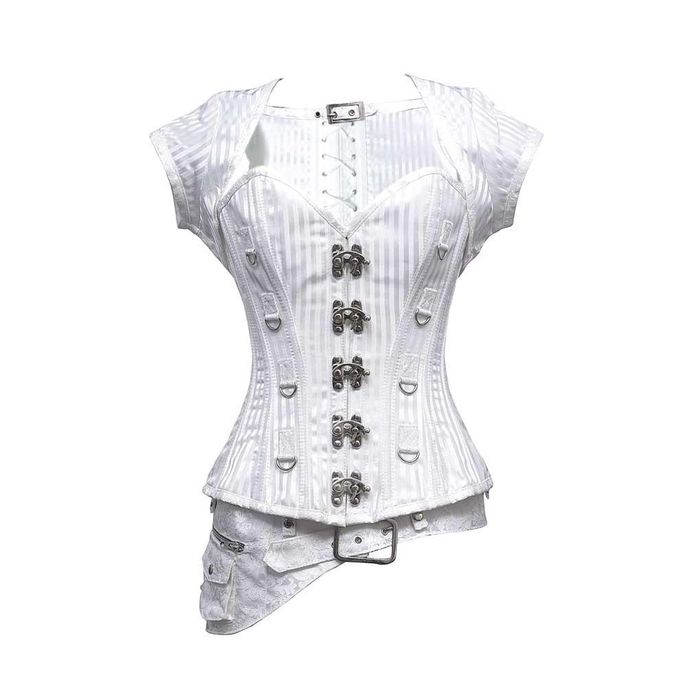white steampunk corset dress Steampunk Corset Dress Gothic Long Renaissance Breathable Lace Dress Plus Size