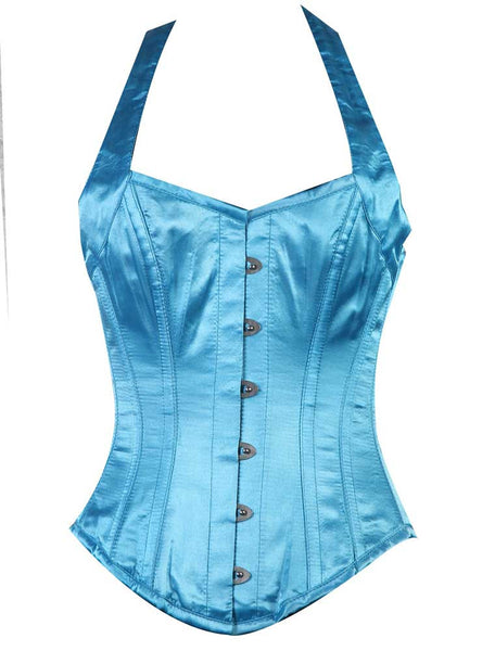 HALTER NECK TURQUOISE SATIN