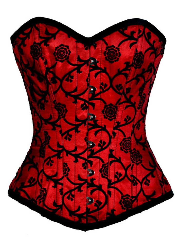 ELEGANT RED SATIN ON CHAKRI FLOCKING