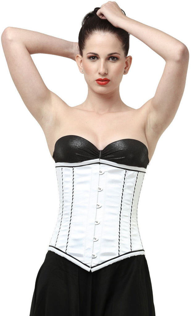 Joan Longline Underbust Corset- White Satin Underbust Corset Dress Plus  Size – Corsets Queen EU