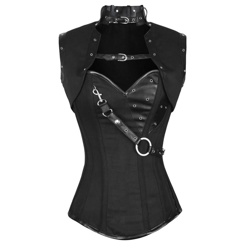 Nevee Steampunk Black Cotton Corset with Shrug- Steampunk Accessories for  Sale – Corsets Queen EU