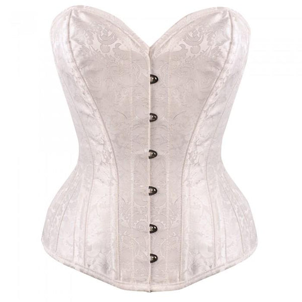 Jace White Brocade Bridal Overbust Corset