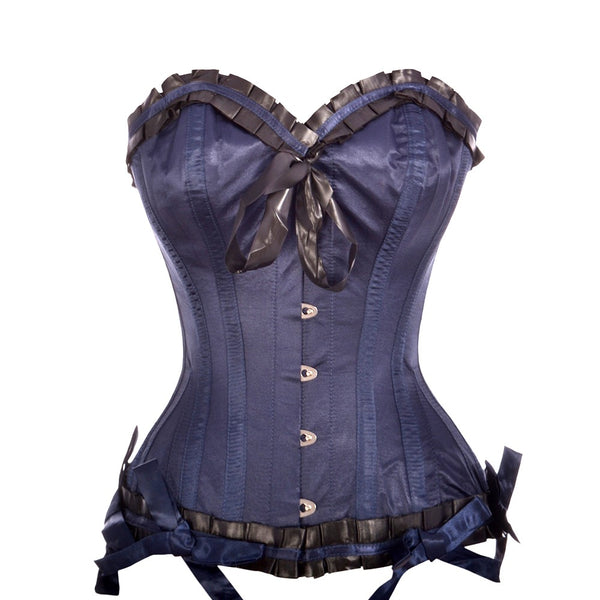 Rae Burlesque Blue Overbust Corset