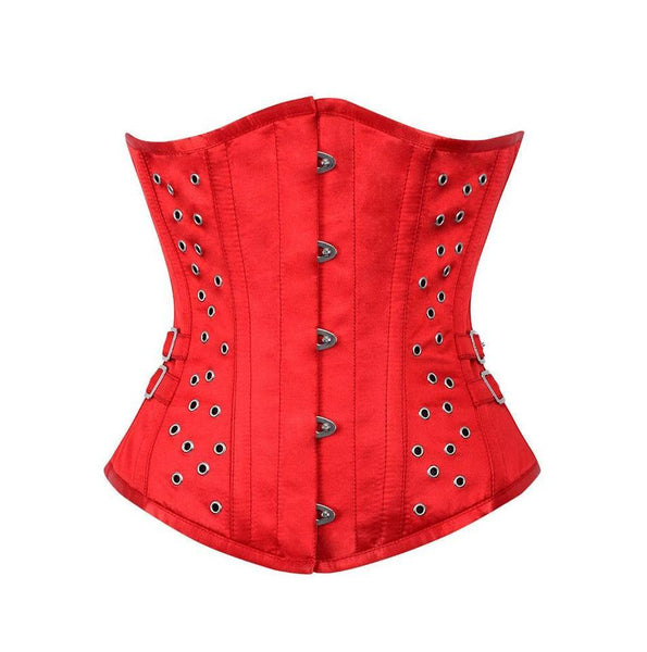 Britteny Red Satin Underbust Corset