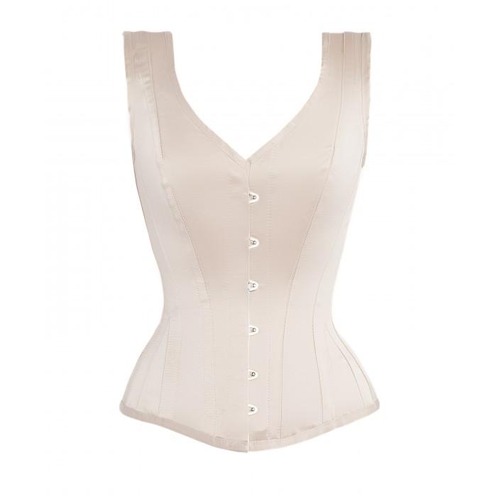 Alfred Overbust Ivory Steel Boned Corset