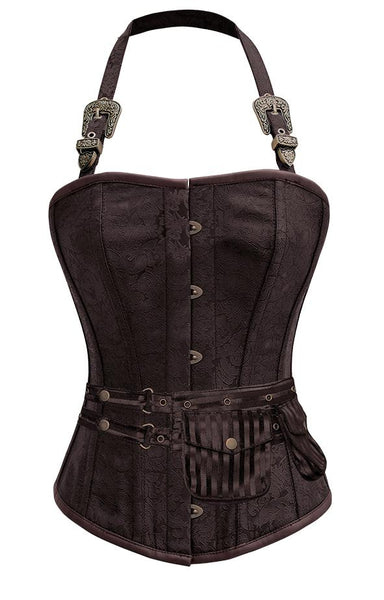 Mulligan Brown Corset with Strap and Pouch