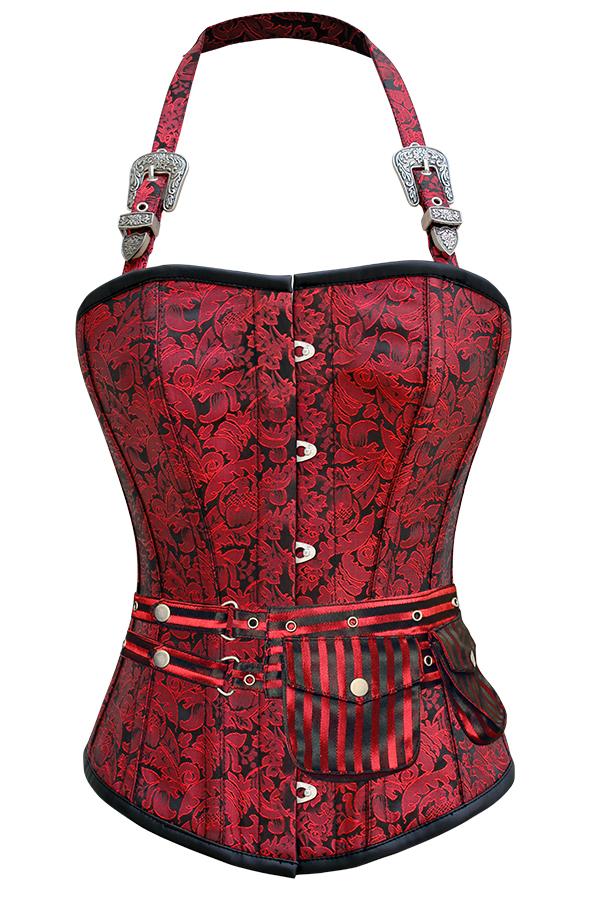 Weisz Red Corset with Strap and Pouch