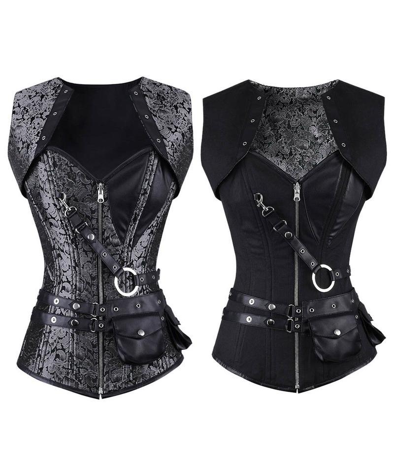 Blendaa Gothic Overbust Reversible Corset - Corsets Queen US-CA