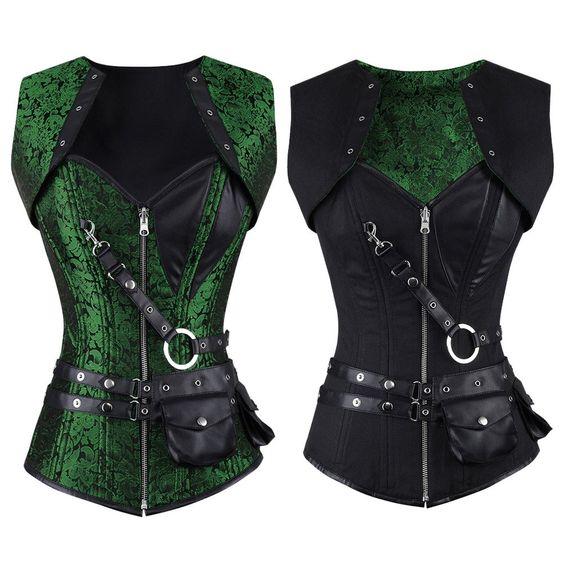 Mirka Gothic Overbust Reversible Corset - Corsets Queen US-CA