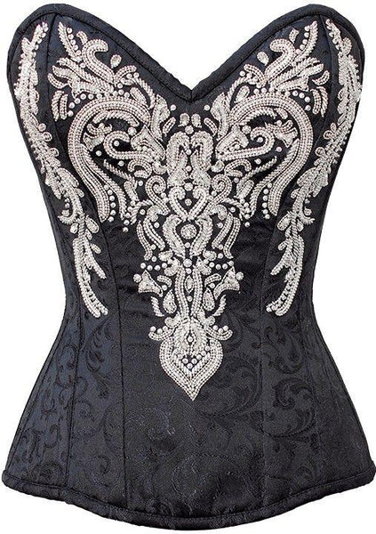 Mariaah Black Embroidered Corset