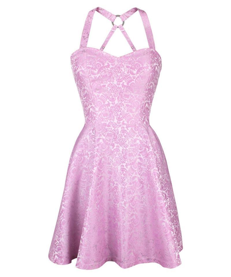 Cadel Pink Skater Dress in Brocade