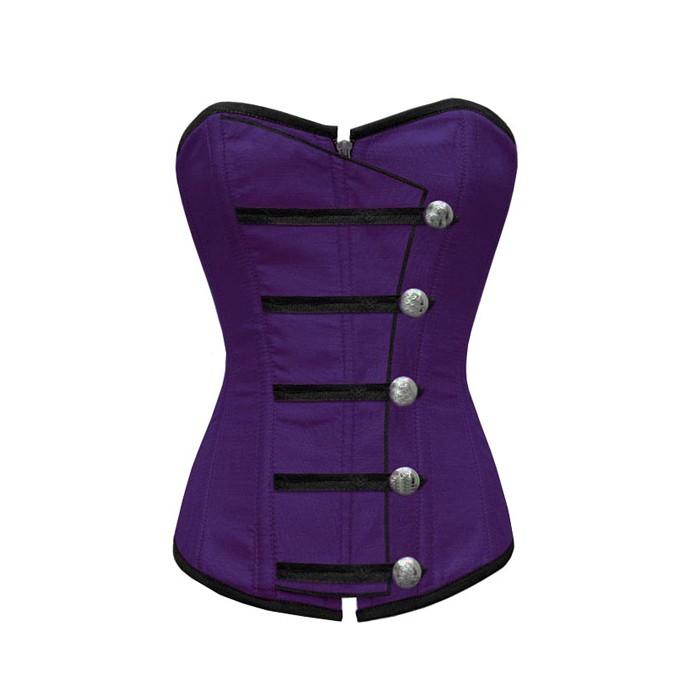 Wardy Purple Corset With Button Down Placket