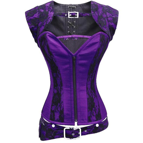 Glenn Purple Corset With Detachable Belt And Jacket