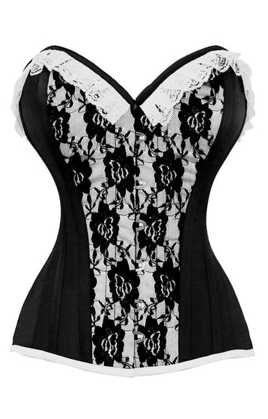 Kerr Laced Rose Widow Black Corset