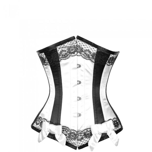 Verret White Satin Underbust With Black Panels