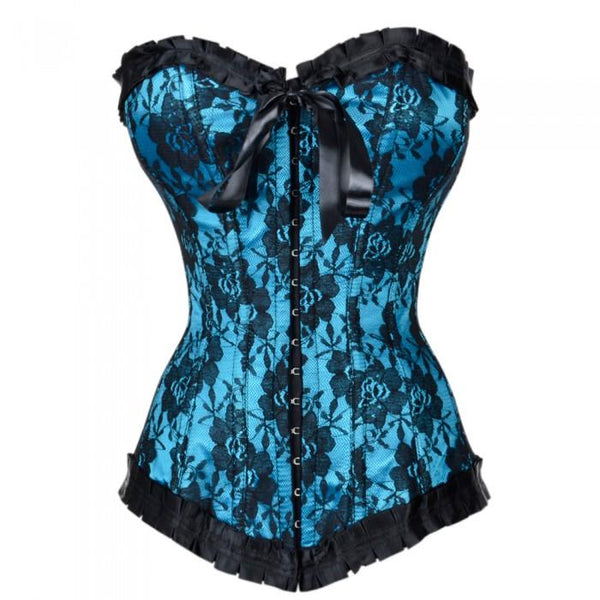 Bernado Turquoise Corset With Floral Pattern