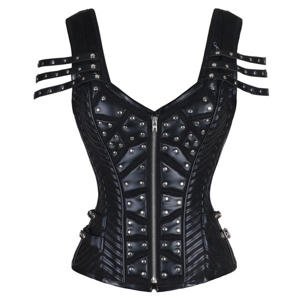Shervinee Gothic Overbust Corset with Shoulder Straps - Corsets Queen US-CA
