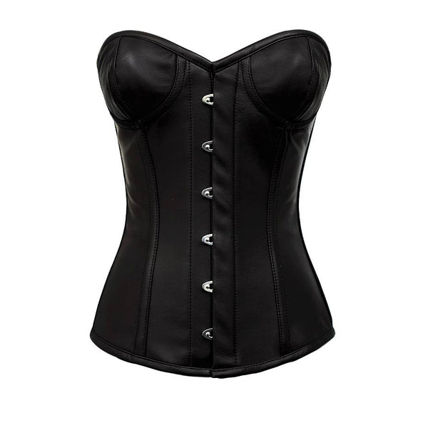 Girrourd Real Leather Overbust Gothic Corset With Cups