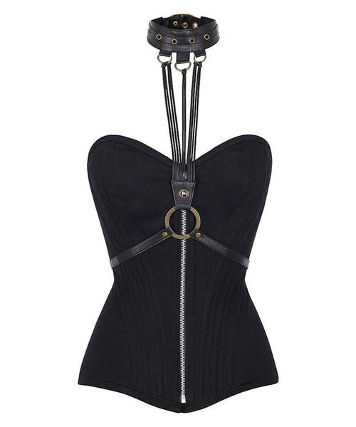 Malvine Overbust Cotton Corset With Neck Gear