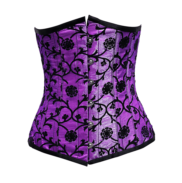 Brianna Purple Corset With Tissue Flocking