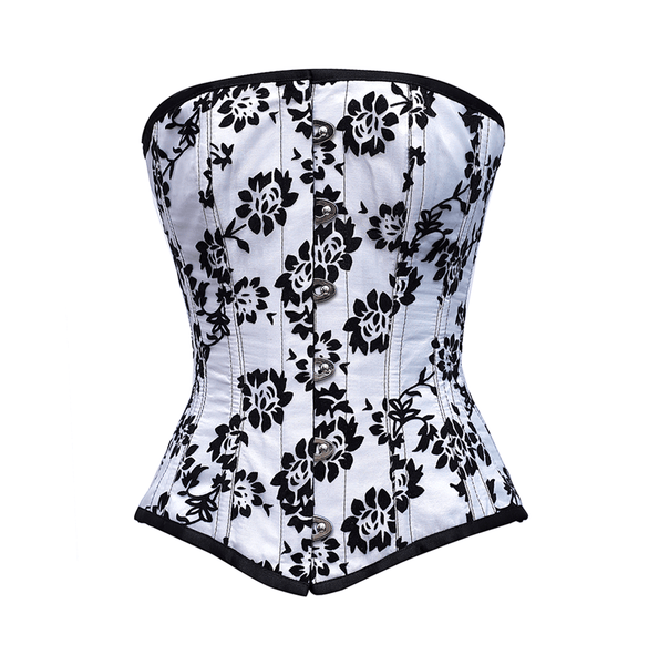 Seimone White Overbust Corset With Tissue Flocking