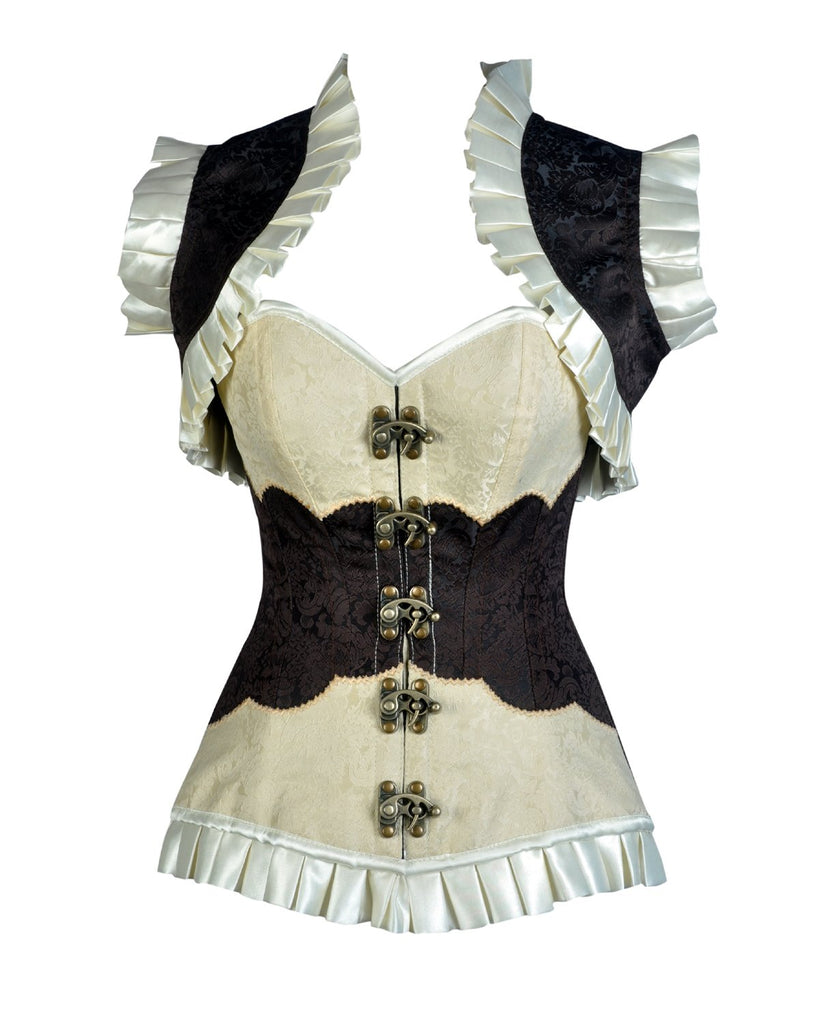 Magguire Ivory and Brown Brocade Corset and Jacket