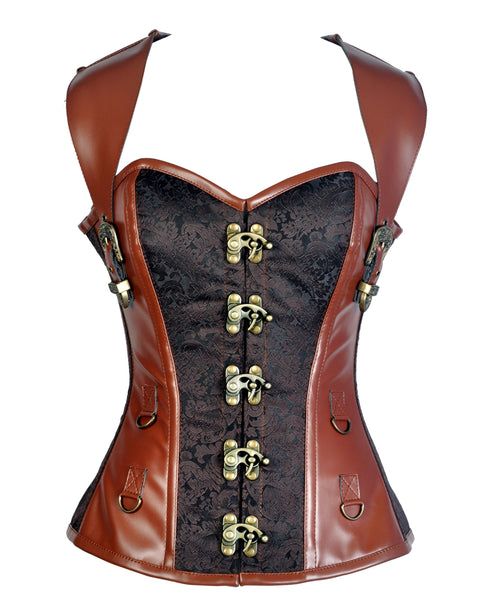 Vardy Steampunk Overbust Corset With Halter