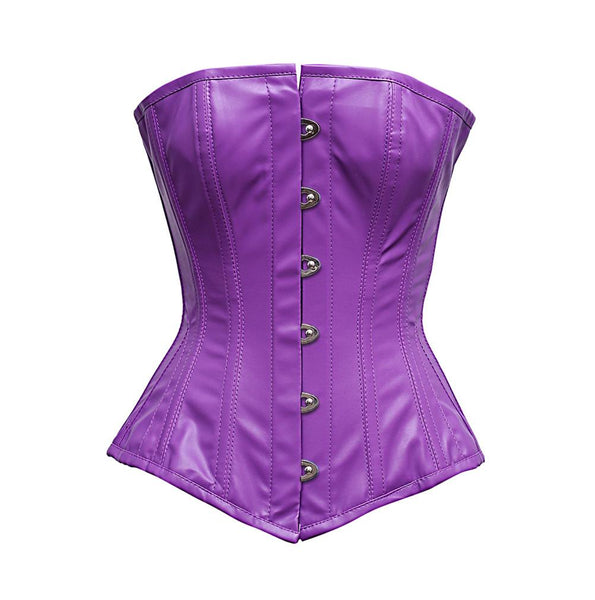 Maher Steel Boned Purple Faux Leather Corset