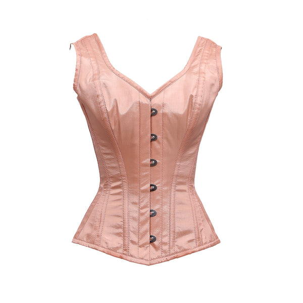 Bruno Peach Taffeta Shoulder Straps Overbust Corset