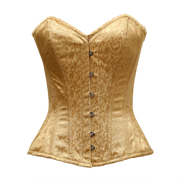 Healy Golden Satin Brocade Overbust Corset