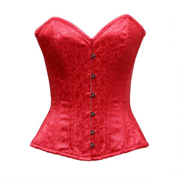 Blundell Fuchsia Satin Brocade Overbust Corset