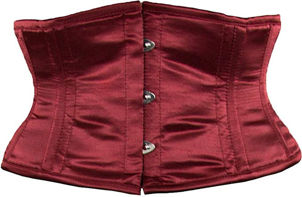 Downes Burgundy Satin Steel Bone Underbust Corset