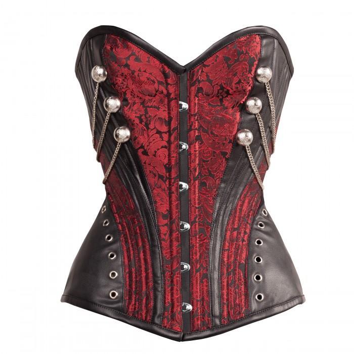 Gothic Custom Made Overbust Brocade Longline Corset