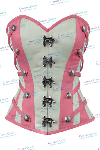 Tobias Satin Overbust Corset With Buckles